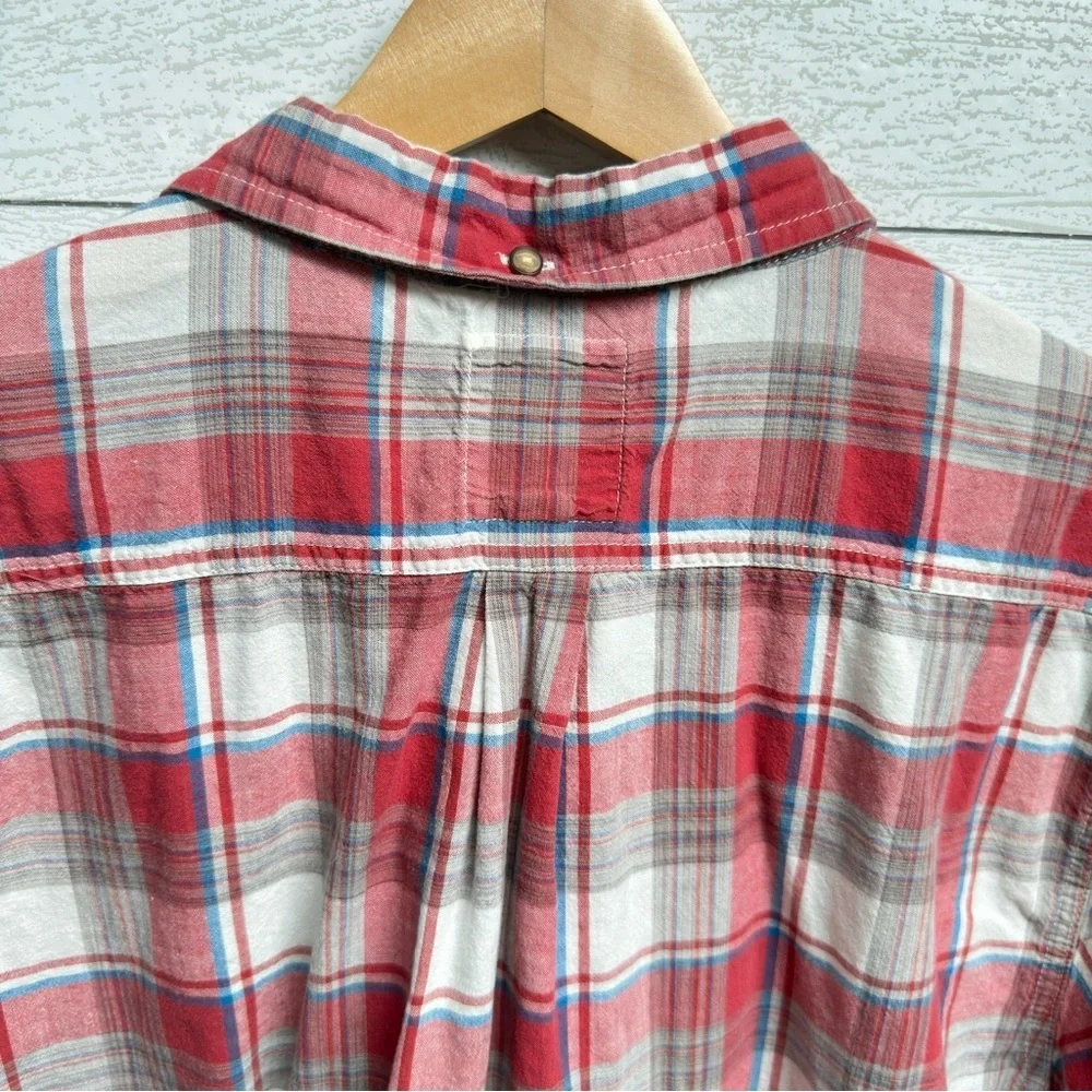 Levi’s | Cotton Red White Blue Plaid Short Sleeve Shirt – Vintage Americana | LG